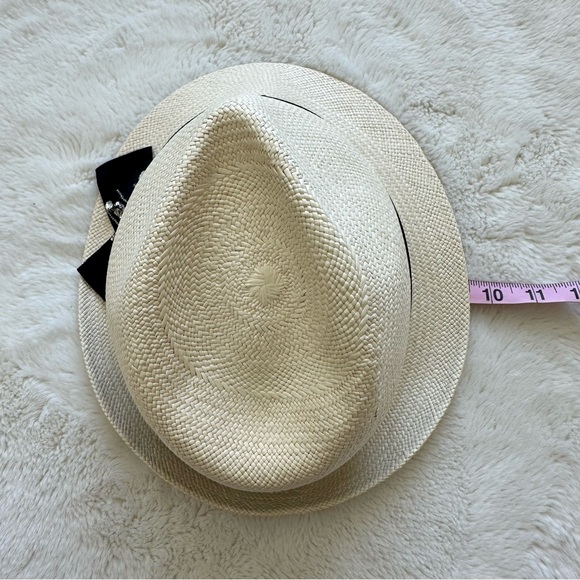 NEW!!! Brunello Cucinelli Straw Fedora Hat with Rhinestone Brooch $1795 - Picture 6 of 6